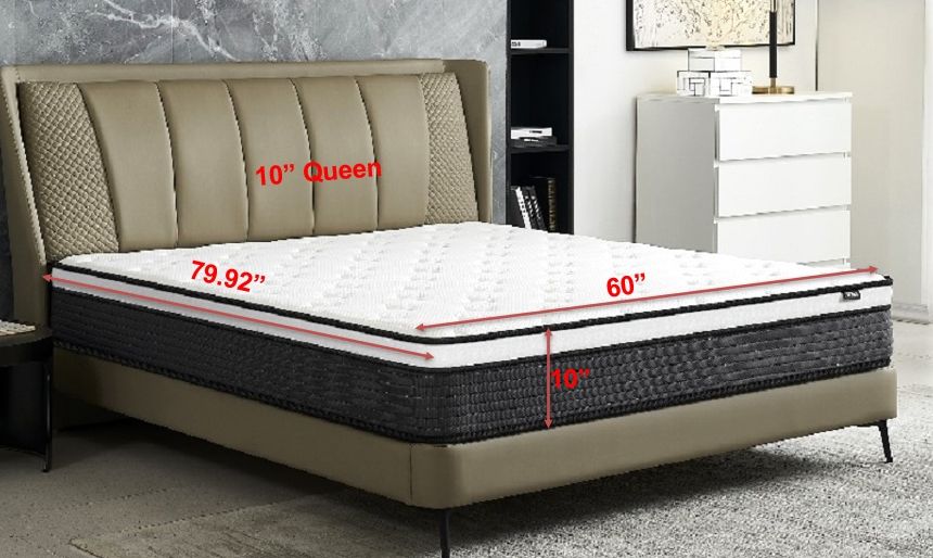 10" Hybrid Pillow Top Mattress A Box With Breathable And Hypoallergenic Design, Medium Firm For Lumbar Support