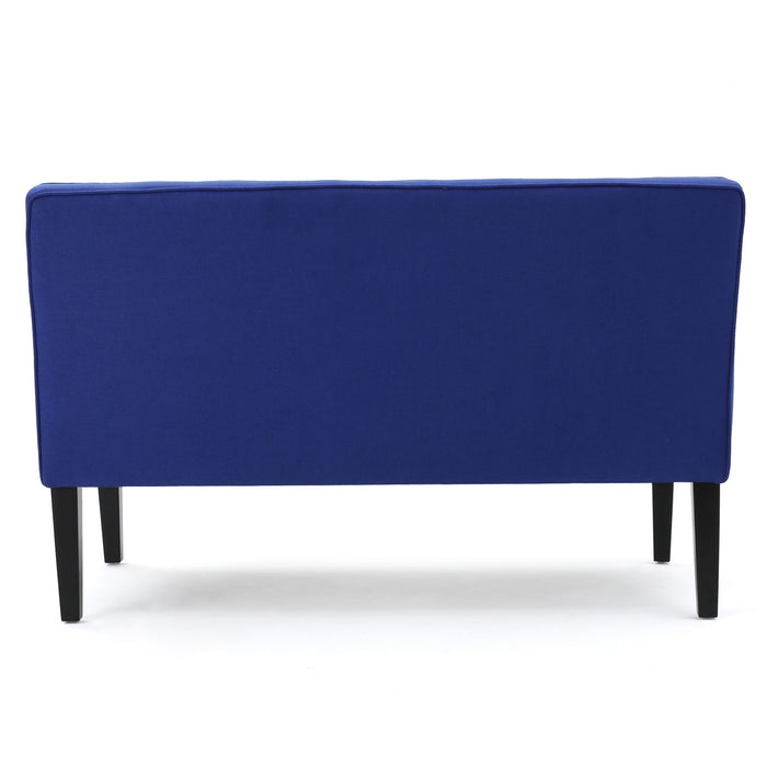 Contemporary Loveseat With Upholstered Fabric And Birch Wood Legs