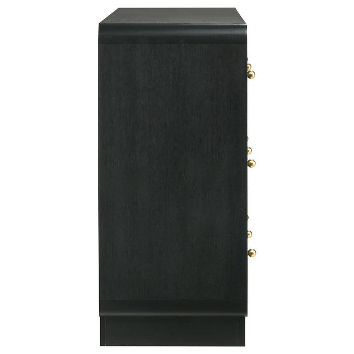 Burton - 6 Drawer Dresser Cabinet - Black