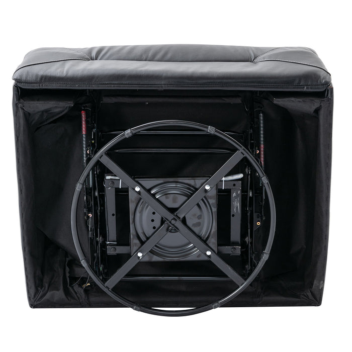 360° Swivel And Rocking Home Theater Recliner Manual Recliner Chair With A LED Light Strip For Living Room