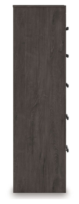 Prendonea - Five Drawer Chest - Charcoal