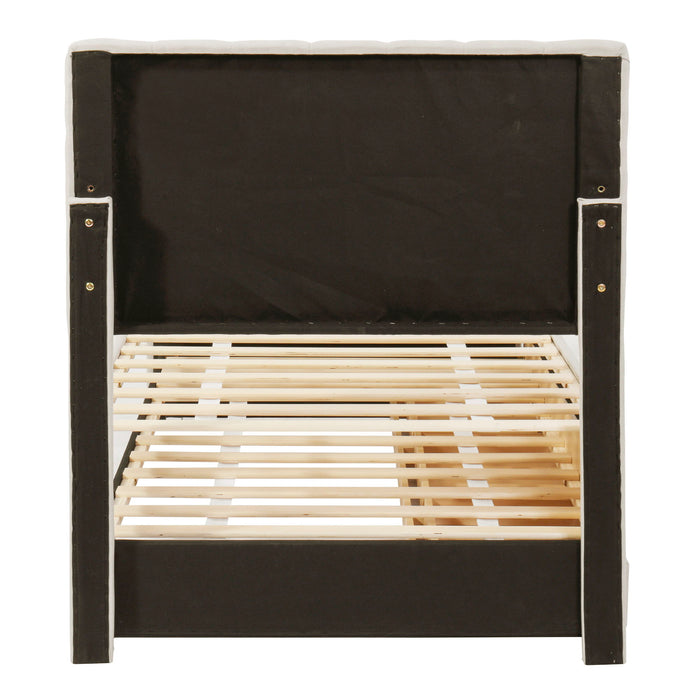 Upholstered Design Platform Bed With Trundle