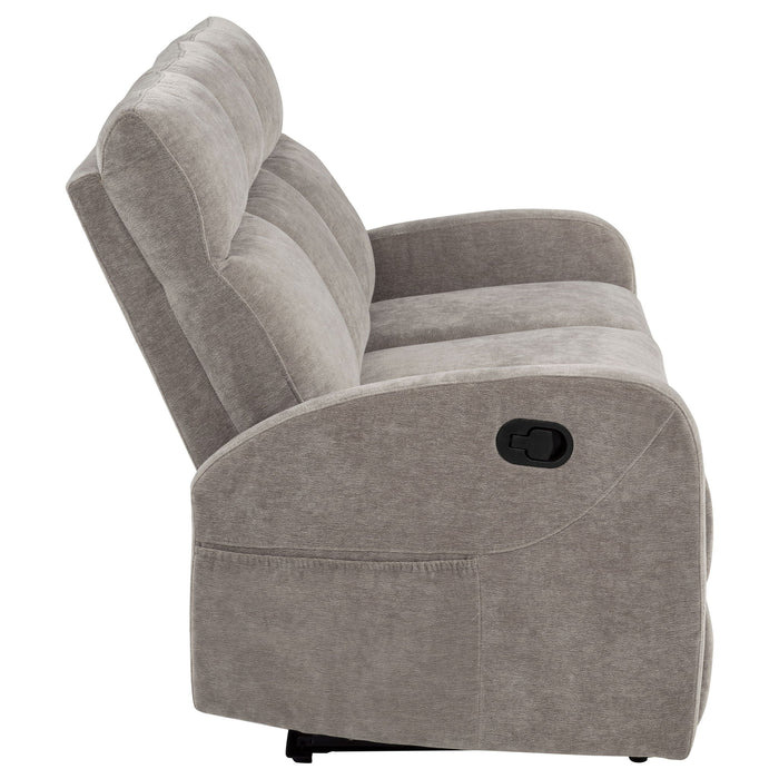 Hamilton Chenille Manual Reclining Sofa Sand