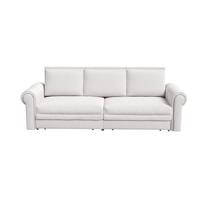 Pull Out Sofa Bed 3 In 1 Velvet Convertible Sleeper Sofa With Nailhead Trim & Rolled Arm, Multi Functional