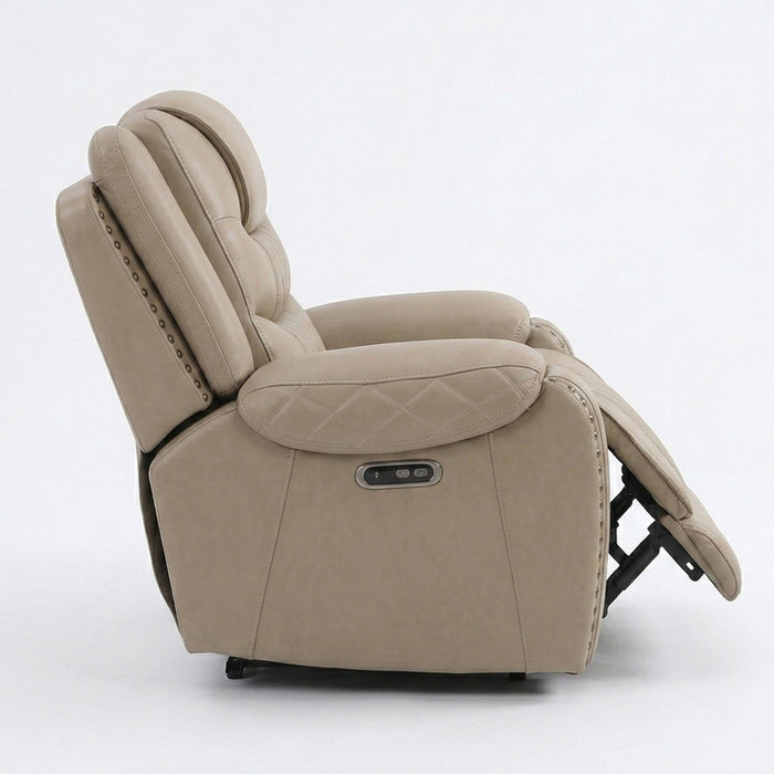 Power Recliner Single Chair With USB Port Living Room Comfort Seating - Toffee