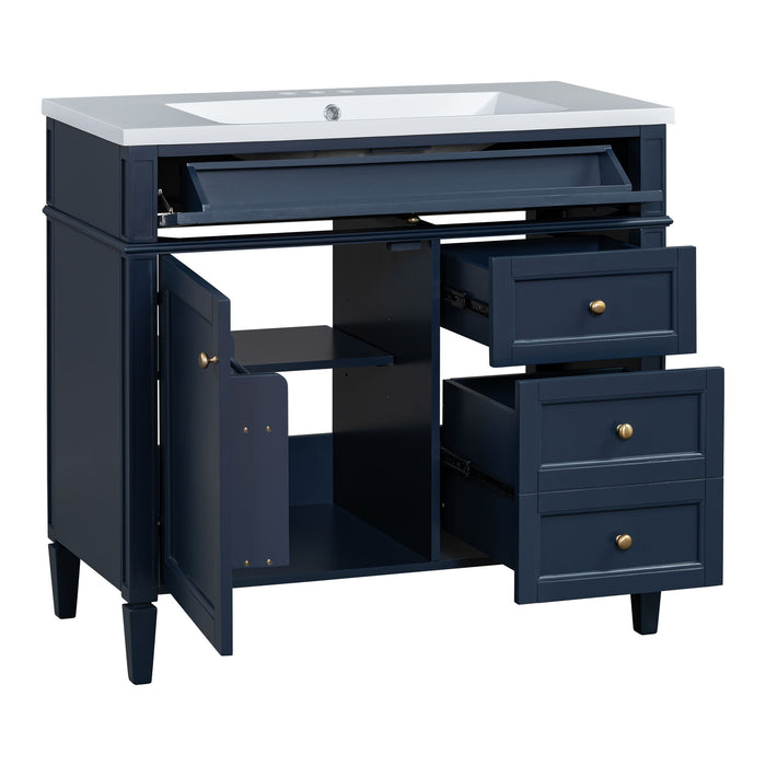 Bathroom Vanity & Top Sink, Modern Bathroom Storage Cabinet With 2 Drawers And A Tip-Out Drawer