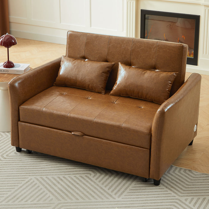 Convertible Sleeper Bed, Adjustable Oversized Armchair With 3 USB Ports