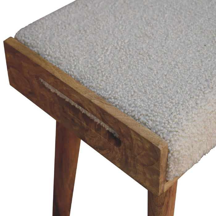 Boucle Tray Style Footstool - Cream
