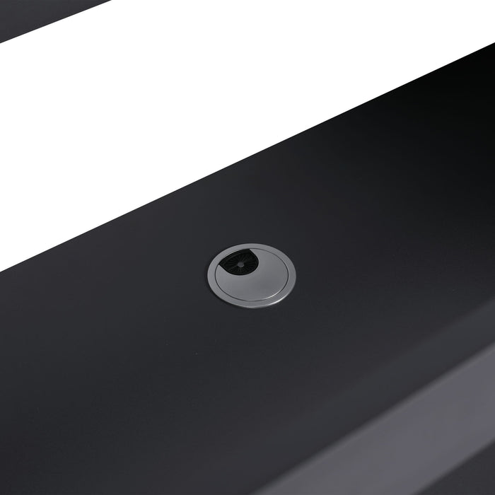 Contemporary Freestanding Bathroom Vanity With Resin Sink & Soft-Close Cabinet Doors