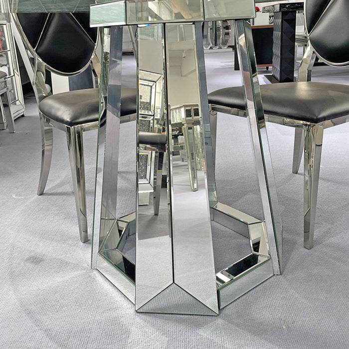 Round Dining Table For Kitchen - Silver