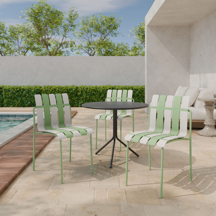 4 Piece Set Of Modern Color Block Designed Single Chairs