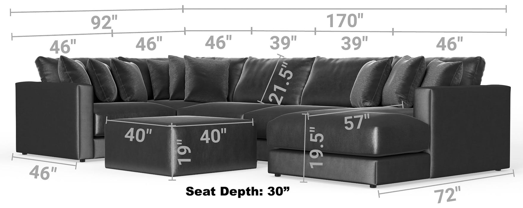Remington - Modular Sofa And Cocktail Ottoman