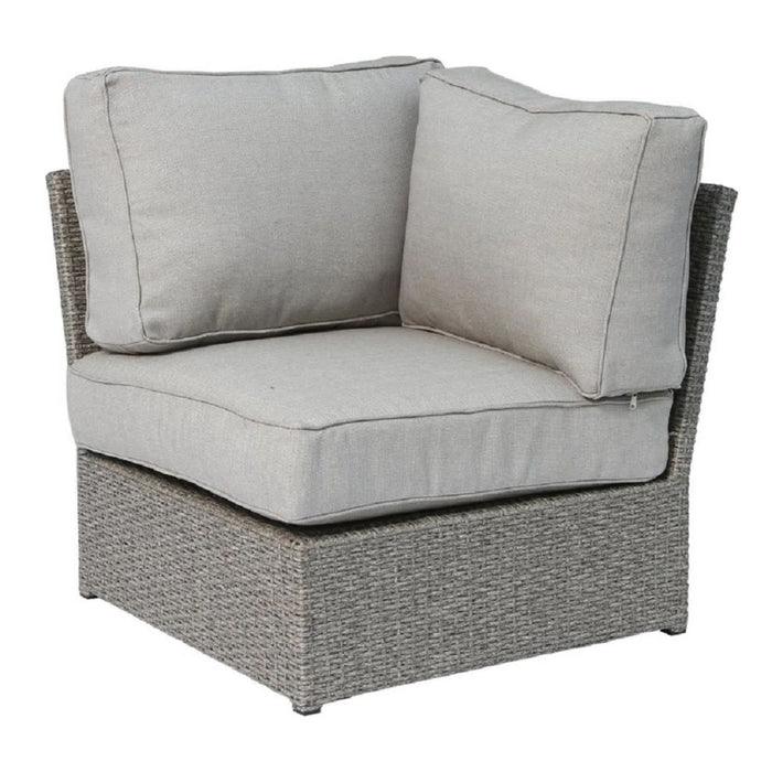 Outdoor 7 Person Conversation Set With Cushions, All Weather - Gray Mix