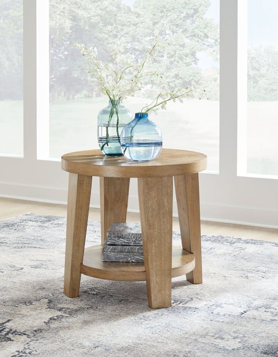 Kristiland - Round End Table - Light Brown