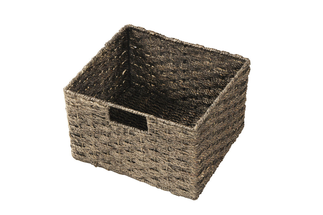Trexm Rustic Storage Cabinet With Two Drawers And Four Classic Rattan Basket For Dining Room/Living Room - Espresso