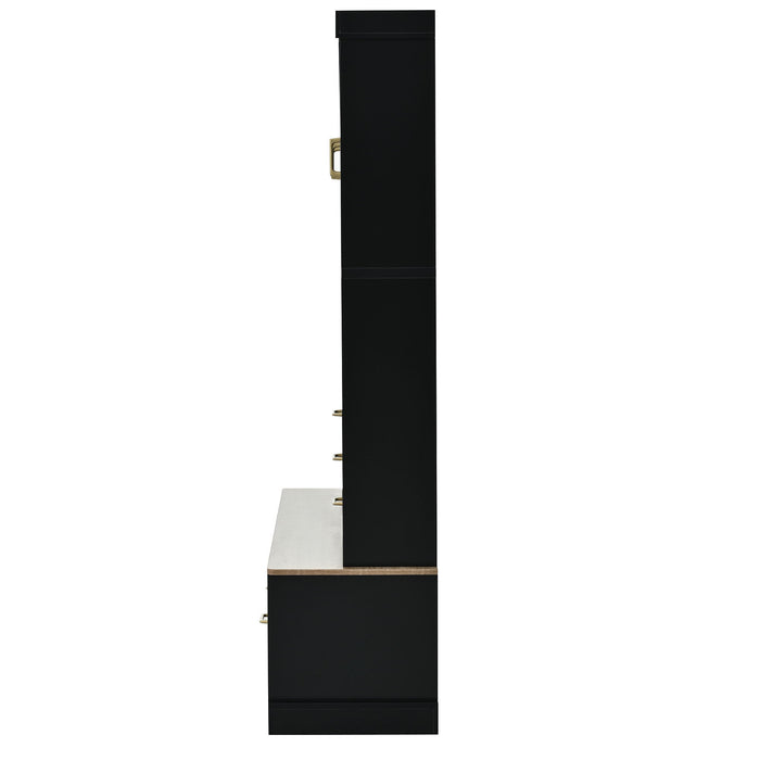 Entryway Hall Tree With Bench And Storage, 5 In 1 Coat Rack