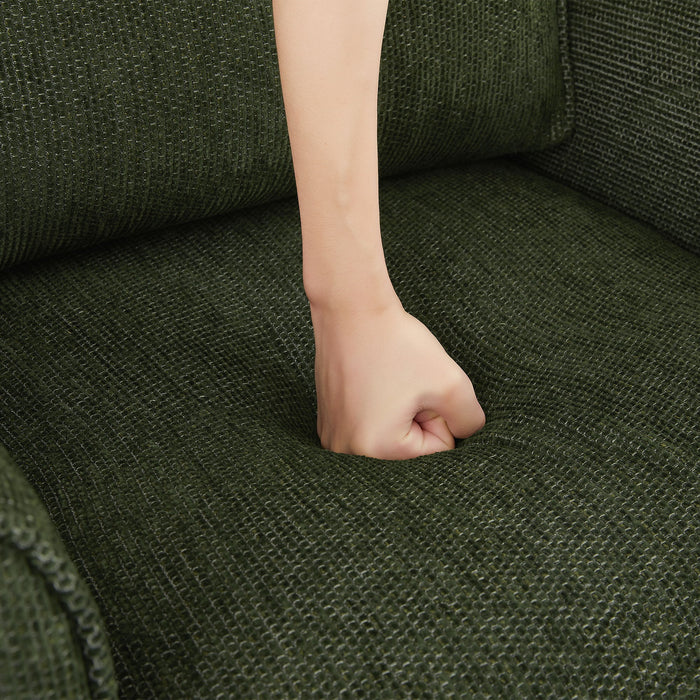 360° Swivel Accent Barrel Armchair With Side Pockets, Compact Design