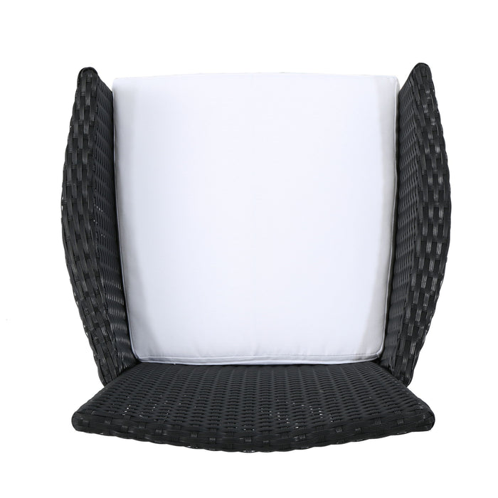 Dimensional Outdoor Dining Chair With Cushion Seat And Iron Frame (Set of 2)