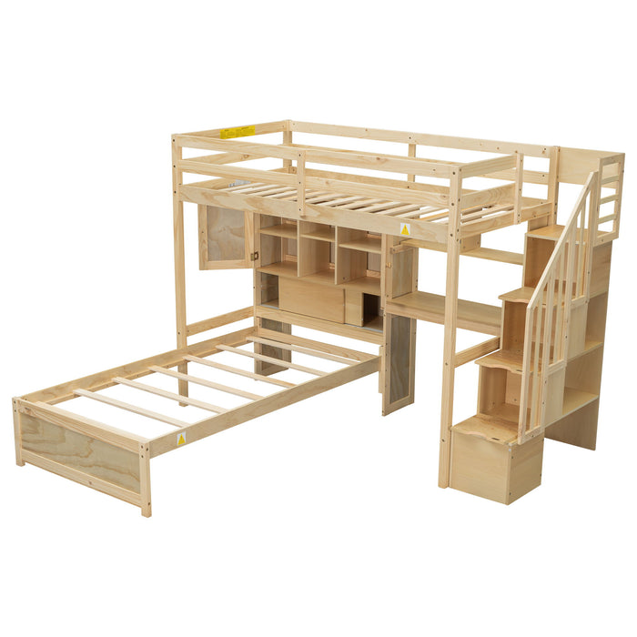 Loft Bed With Built In Desk And Staircase
