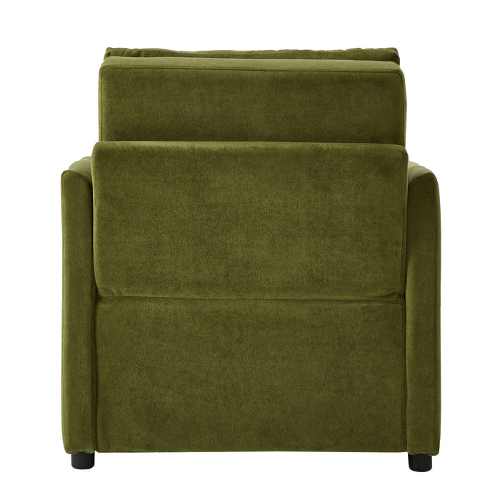 Upholstered Convertible Sleeper Sofa With 5 Position Backrest, Side Pockets, Storage