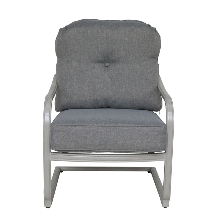 Outdoor Aluminum C Spring Chair, (Set of 2) Basalt