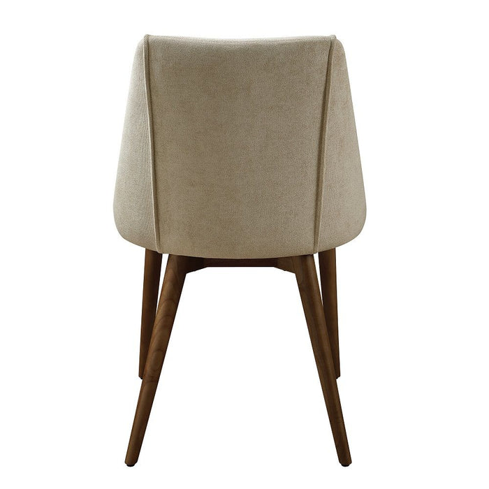 Willene - Side Chair Set of 2) - Beige Fabric & Walnut