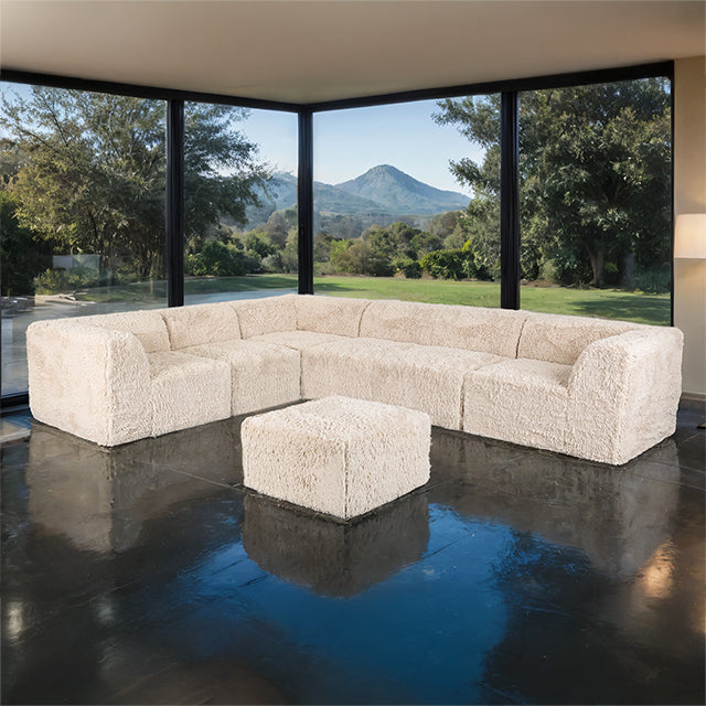 Nappi - Large L-Sectional w/ Ottoman (Compressed Foam)