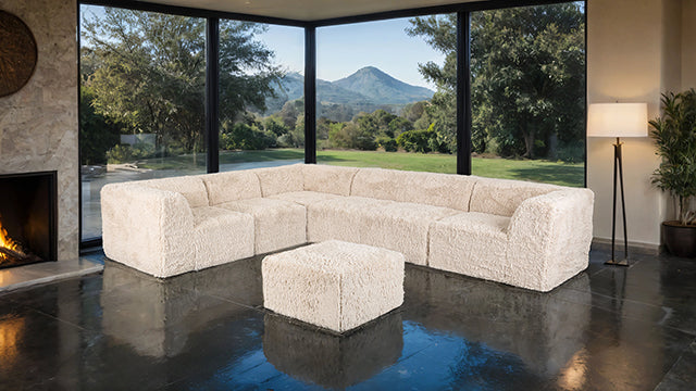 Nappi - Large L-Sectional w/ Ottoman (Compressed Foam)