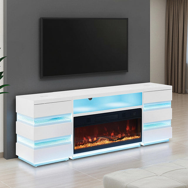 Terni - TV Stand w/ Fireplace & 2 Side Tables