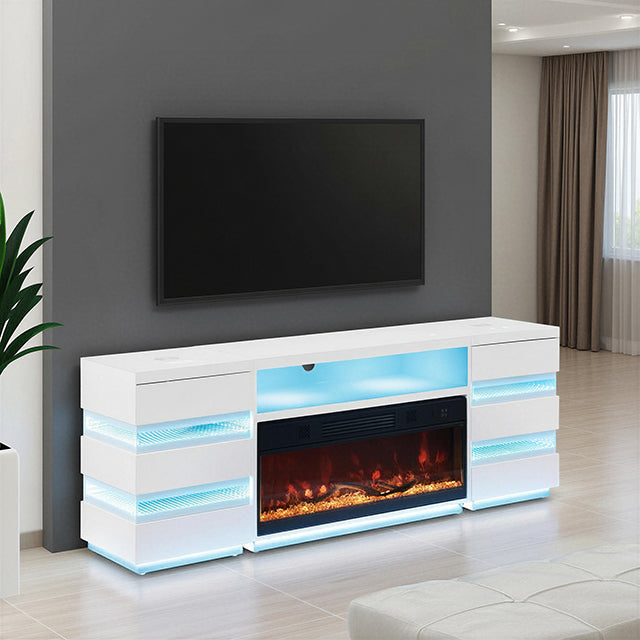 Terni - TV Stand w/ Fireplace & 2 Side Tables