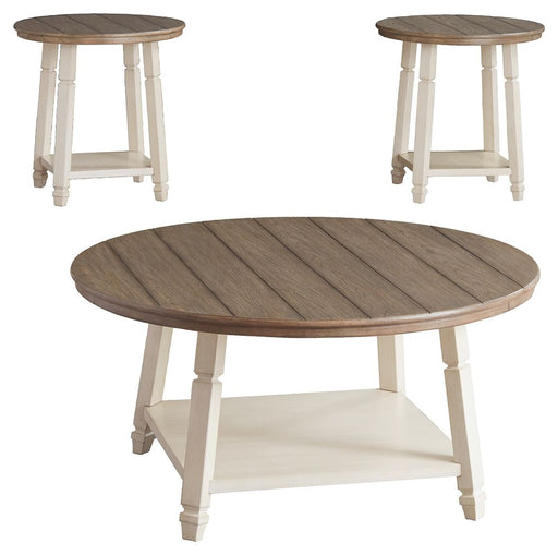 Bolanbrook - White / Brown / Beige - Occasional Table Set (Set of 3) Unique Piece Furniture