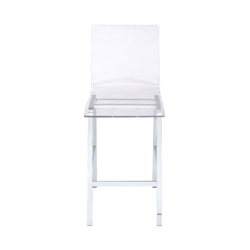 Nadie - Counter Height Chair (Set of 2) - Clear Acrylic & Chrome Unique Piece Furniture