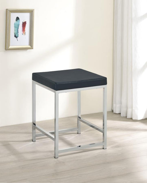 Afshan - Upholstered Square Padded Cushion Vanity Stool Unique Piece Furniture