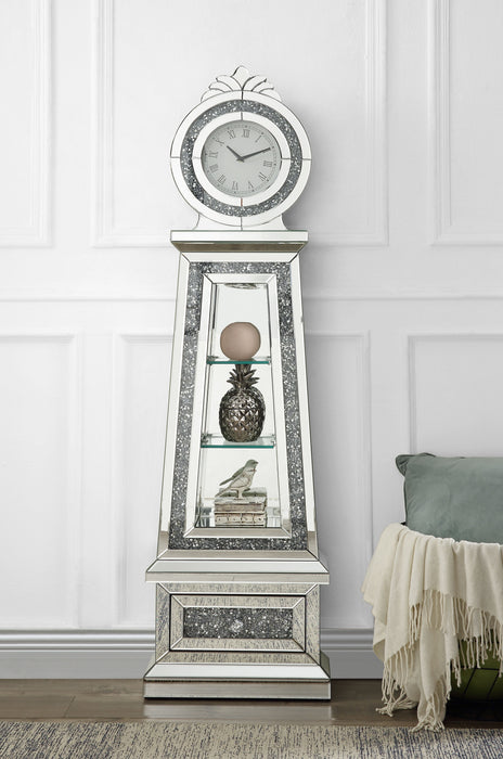 Acme Noralie Grandfather Clock Led Mirrored And Faux Diamonds