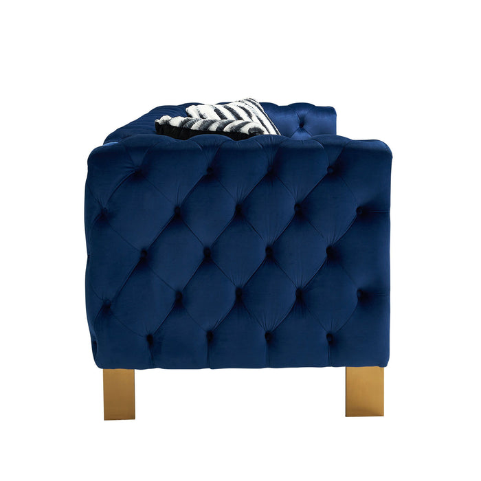 Modern Sofa Blue Color - Velvet