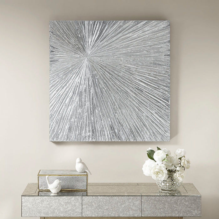 Hand Painted Dimensional Resin Wall Art - Silver