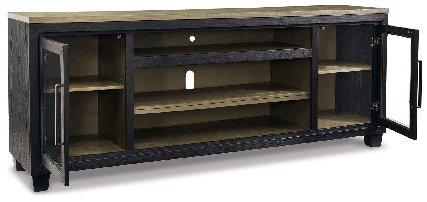 Foyland - Black / Brown - Xl TV Stand W/Fireplace Option Unique Piece Furniture