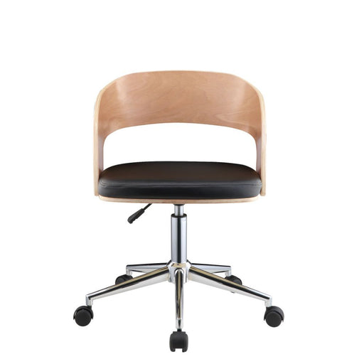 Yoshiko - Office Chair - Black PU & Beech Unique Piece Furniture