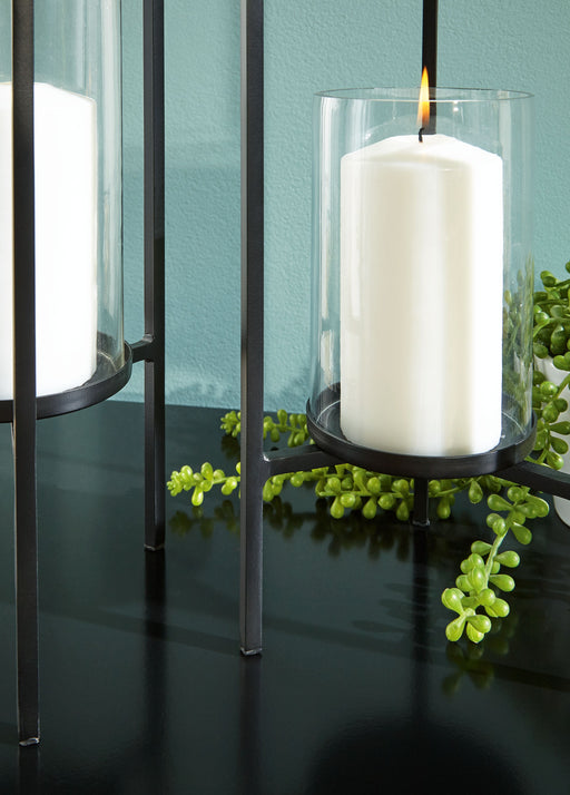 Ginette - Black - Candle Holder Set (Set of 2) Unique Piece Furniture