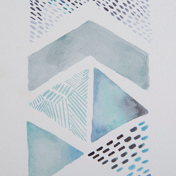 Abstract (Set of 2) Framed Canvas Wall Art Set - Blue / Grey