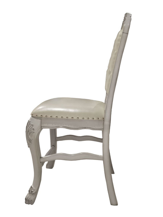 Acme Dresden Counter Height Chair (Set of 2) In PU & Bone White Finish