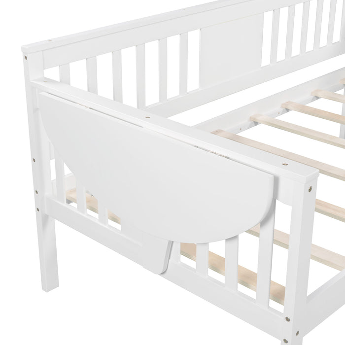 Twin Size Daybed, Wood Slat Support - White
