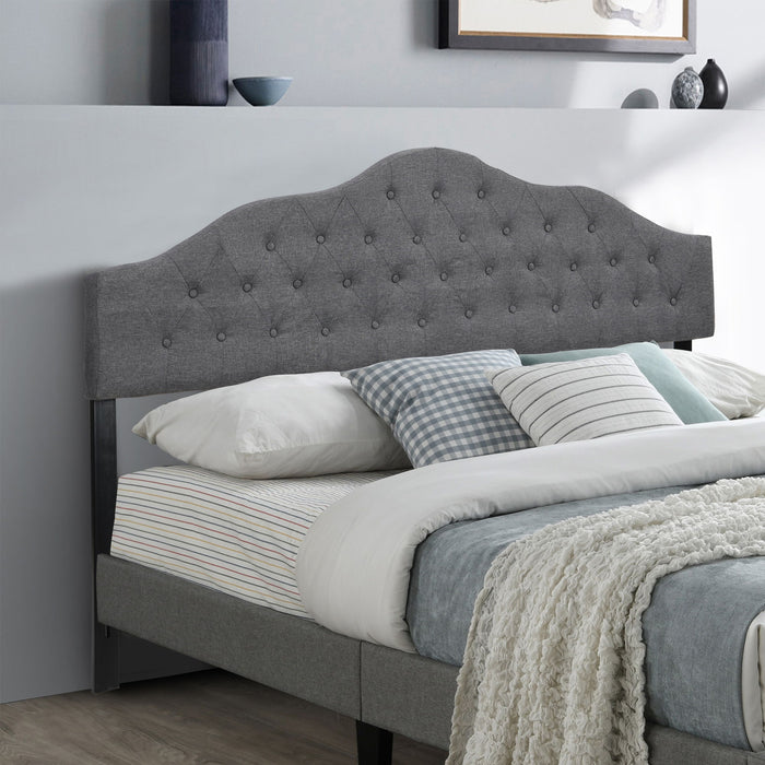 Upholstered Headboard, Adjustable Headboards For King Size Bed, Modern Breathable Fabric With Buttons, Adjustable Height From 55.9" To 63.78" - Gray Linen