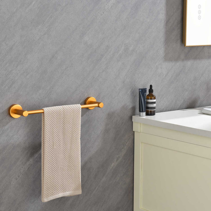 6 Piece Bathroom Towel Rack Set Wall Mount - Brushed Gold