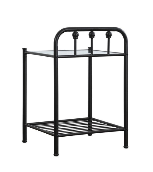 Livingston - 1-Shelf Nightstand With Glass Top - Dark Bronze Unique Piece Furniture