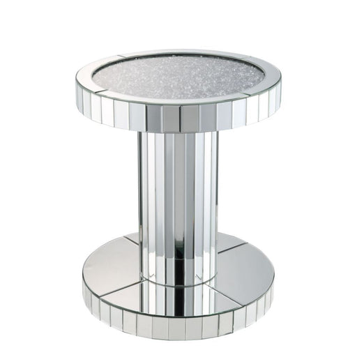 Ornat - End Table - Mirrored & Faux Stones Unique Piece Furniture