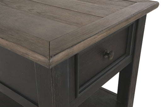 Tyler - Grayish Brown / Black - Rectangular End Table Unique Piece Furniture
