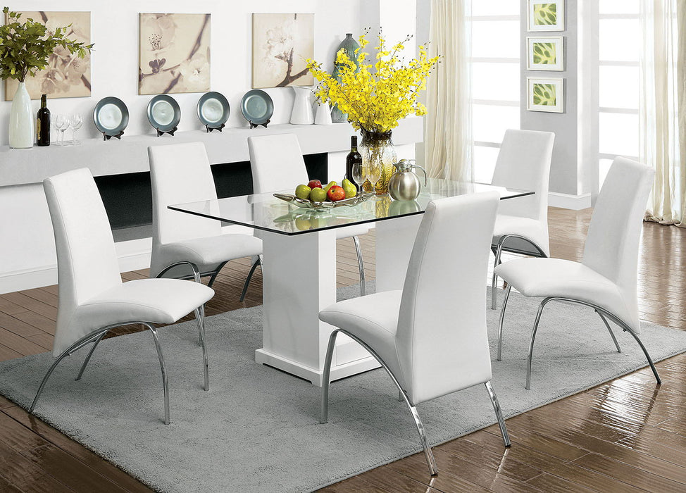 Eva - Dining Table - White / Clear