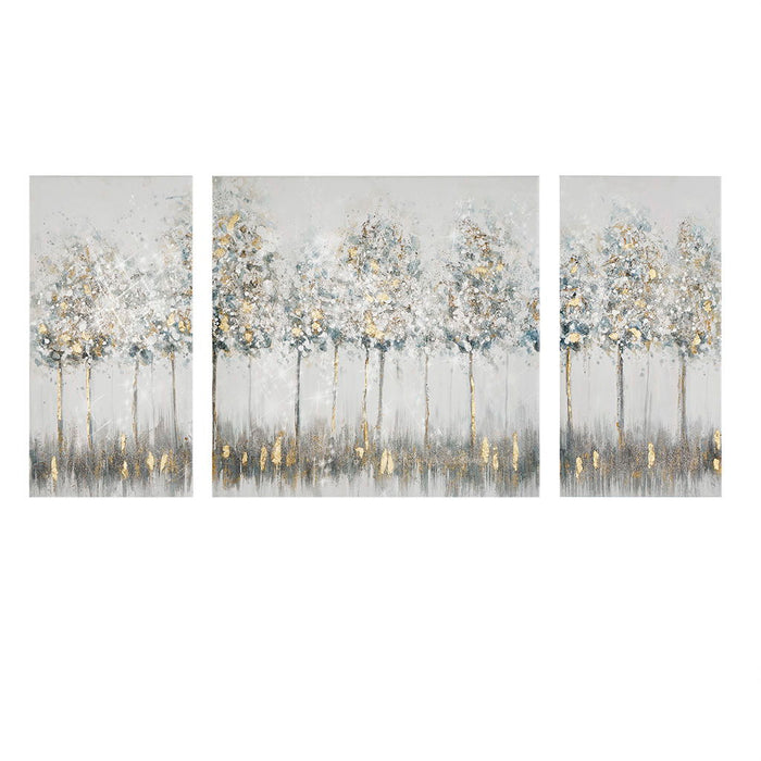 Gold Foil Triptych 3 Piece Canvas Wall Art Set
