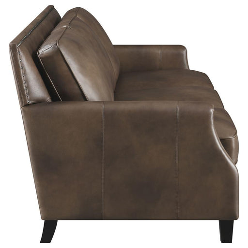 Leaton - Upholstered Recessed Arms Sofa - Brown Sugar Unique Piece Furniture